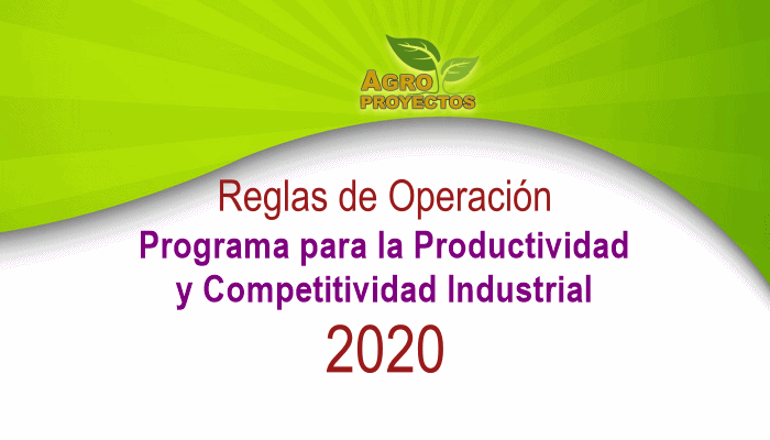 Programa para la Productividad y Competitividad Industrial para el ejercicio fiscal 2020.
